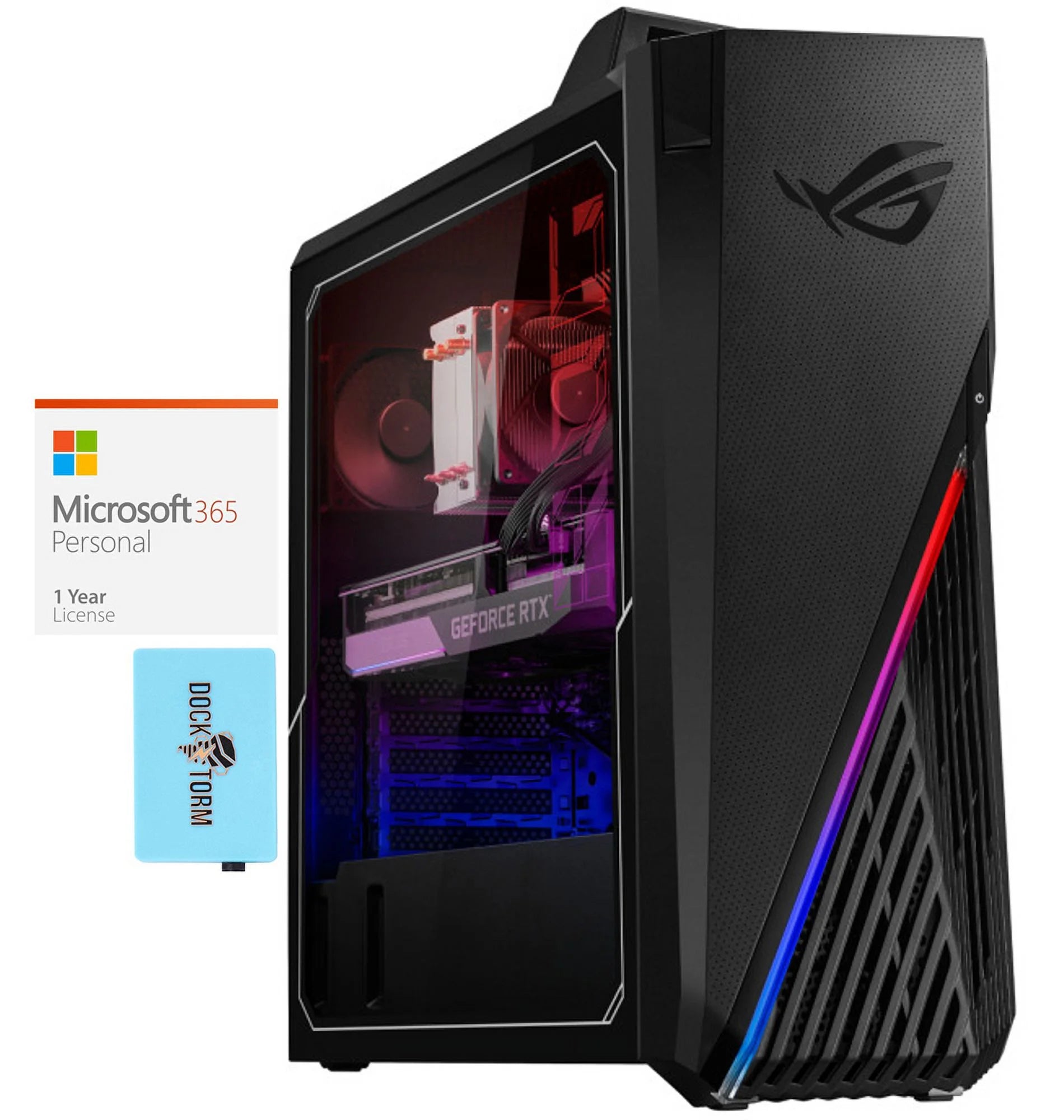 ROG Strix GA15DK Gaming Desktop PC (AMD Ryzen 7 5800X 8-Core, Geforce RTX 3070, 128GB RAM, 2TB Pcie SSD, Wifi, Bluetooth, Win 11 Pro) with Microsoft 365 Personal , Dockztorm Hub