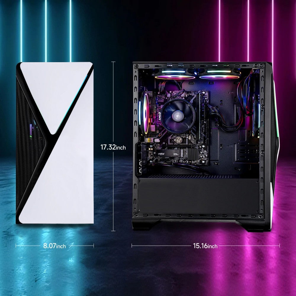 Gaming Desktop PC,AMD Ryzen 7 5700G Radeon Vega Graphics,16Gb Ram 1TB SSD,ARGB Fans Windows 11